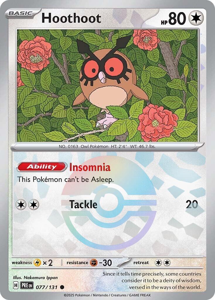 Hoothoot (Poke Ball Pattern) – SV: Prismatic Evolutions (Pokemon)