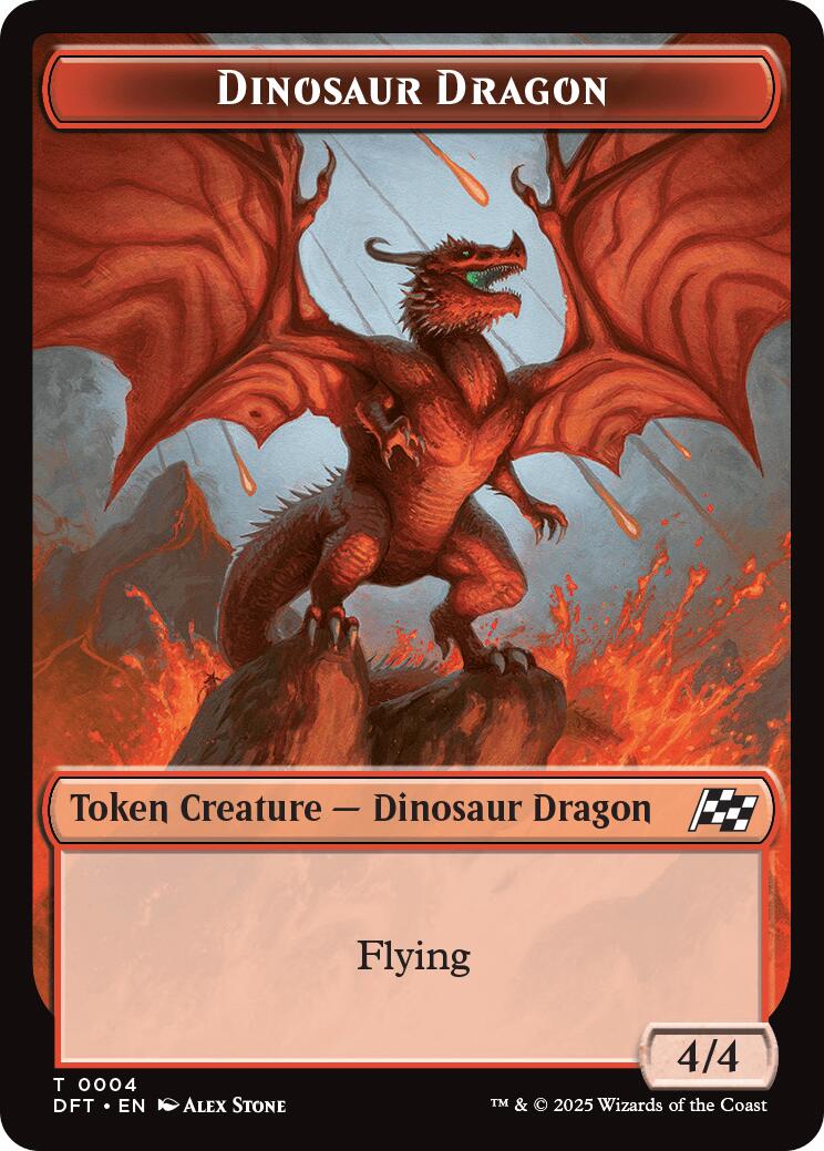 Dinosaur Dragon // Treasure Double-Sided Token – Aetherdrift (Magic: The Gathering)