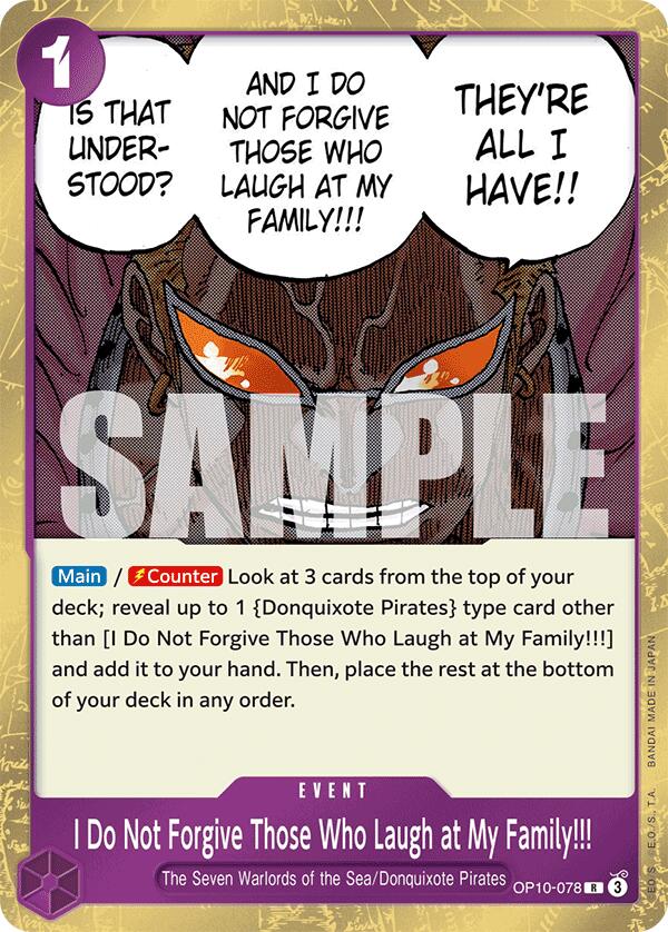 I Do Not Forgive Those Who Laugh at My Family!!! – Royal Blood (One Piece Card Game)