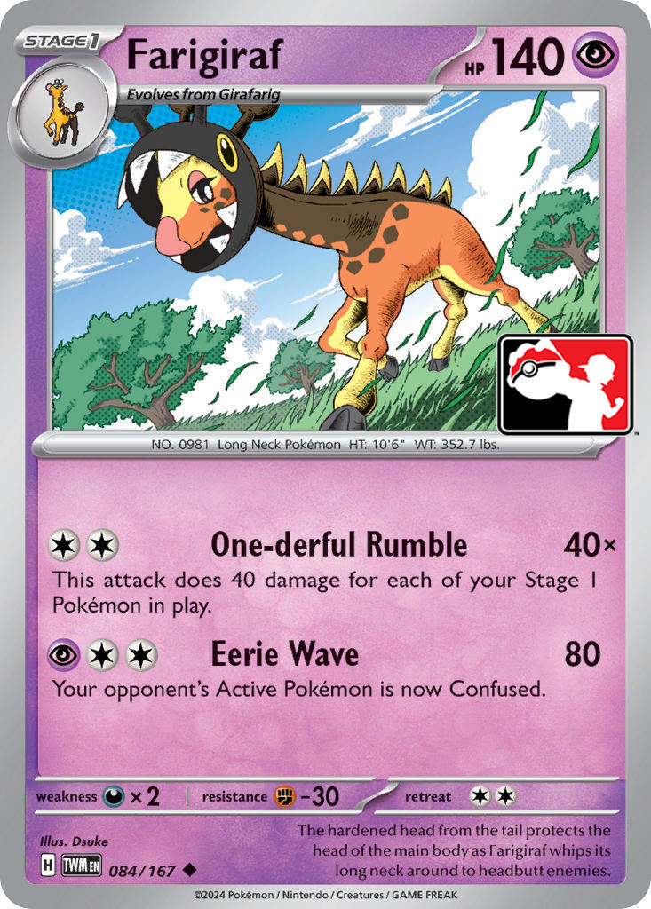 Farigiraf - 084/167 – Prize Pack Series Cards (Pokemon)