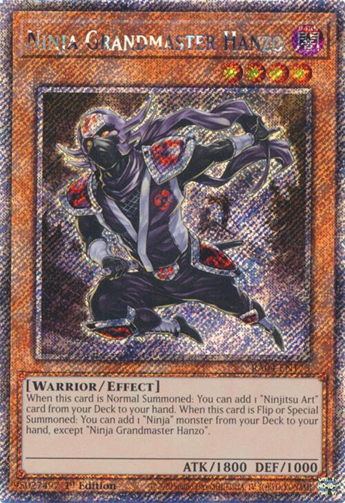 Ninja Grandmaster Hanzo (Platinum Secret Rare) – Quarter Century Stampede (YuGiOh)
