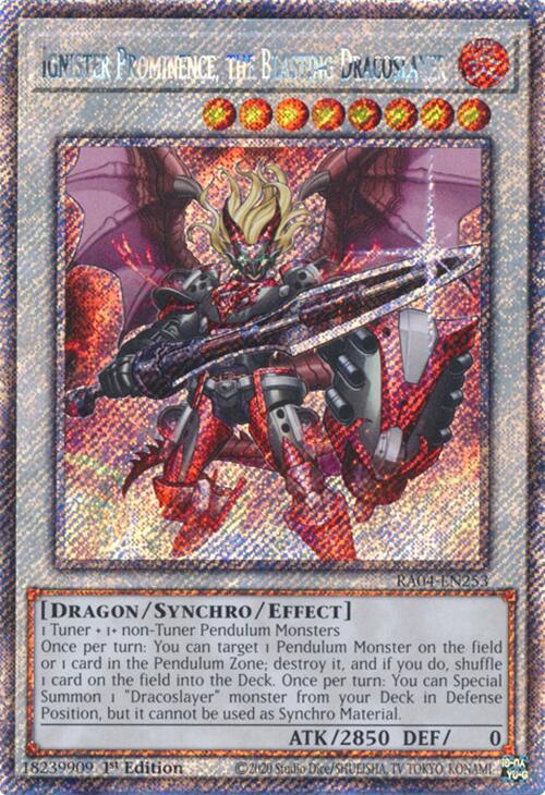 Ignister Prominence, the Blasting Dracoslayer (Platinum Secret Rare) – Quarter Century Stampede (YuGiOh)