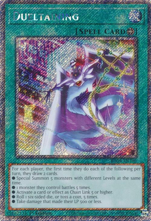 Dueltaining (Platinum Secret Rare) – Quarter Century Stampede (YuGiOh)