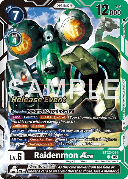Raidenmon ACE – Cyber Eden Release Event Cards (Digimon Card Game)
