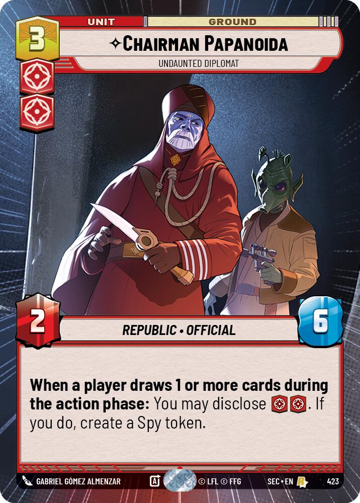 Chairman Papanoida - Undaunted Diplomat (Hyperspace) – Secrets of Power (Star Wars: Unlimited)