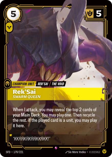 Rek'Sai, Swarm Queen – Spiritforged (Riftbound: League of Legends Trading Card Game)