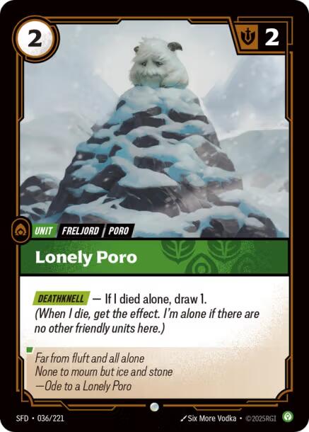 Lonely Poro – Spiritforged (Riftbound: League of Legends Trading Card Game)