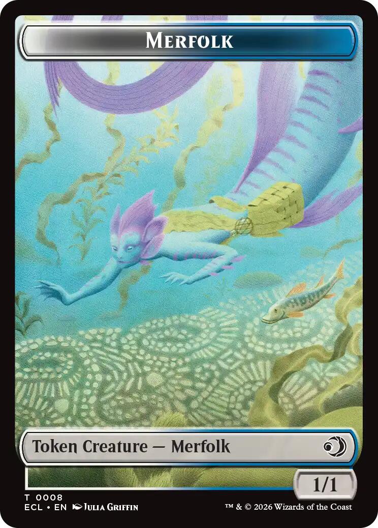 Merfolk // Worm Double-Sided Token – Lorwyn Eclipsed (Magic: The Gathering)