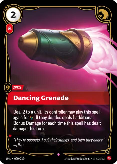 Dancing Grenade – Unleashed (Riftbound: League of Legends Trading Card Game)
