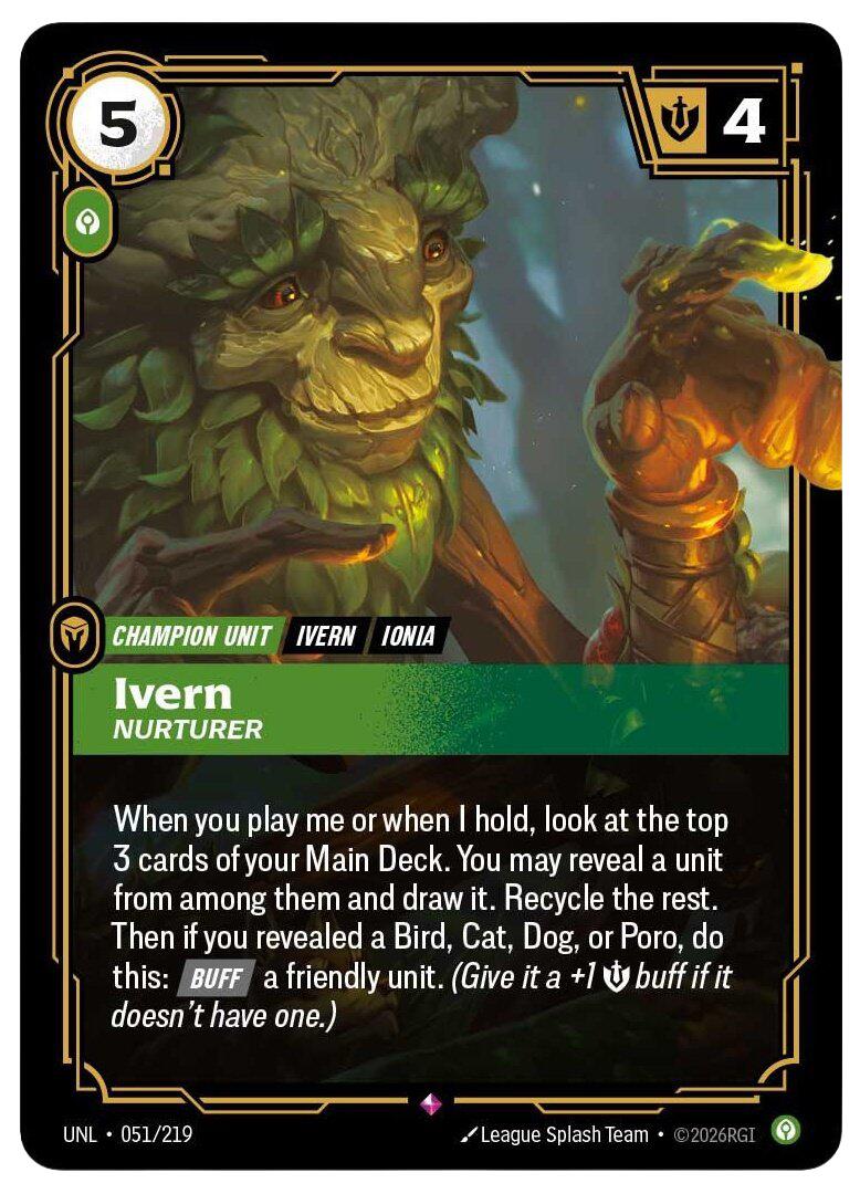 Ivern, Nurturer – Unleashed (Riftbound: League of Legends Trading Card Game)