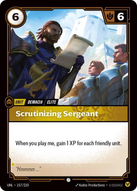 Scrutinizing Sergeant – Unleashed (Riftbound: League of Legends Trading Card Game)