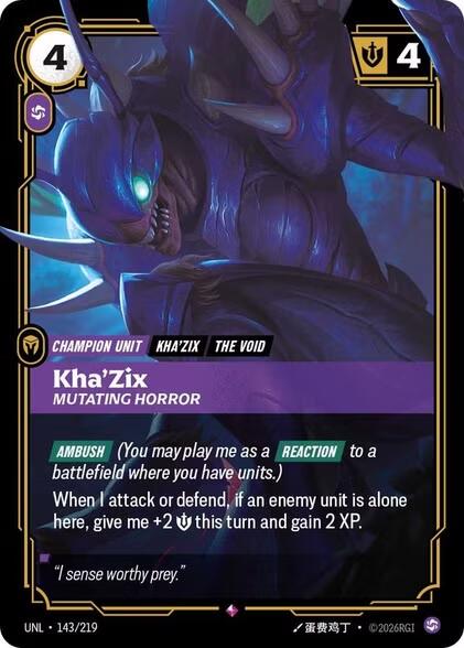 Kha'Zix, Mutating Horror – Unleashed (Riftbound: League of Legends Trading Card Game)