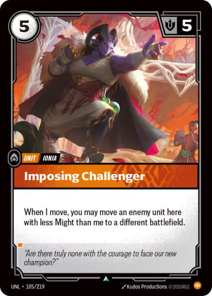 Imposing Challenger – Unleashed (Riftbound: League of Legends Trading Card Game)