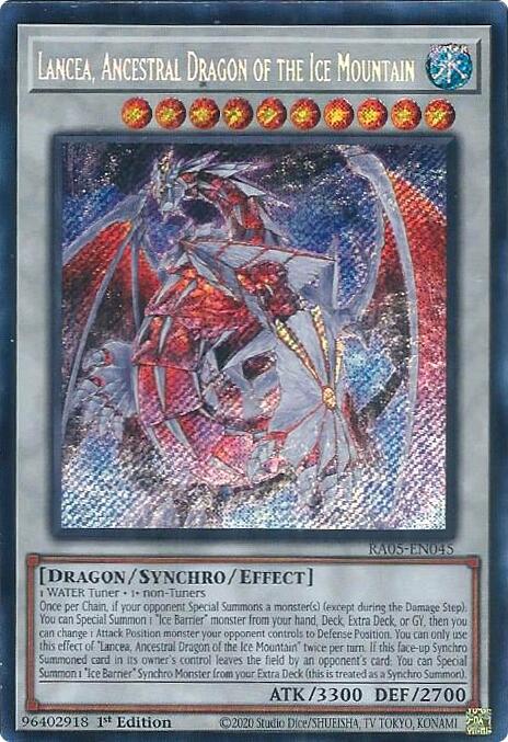 Lancea, Ancestral Dragon of the Ice Mountain (Secret Rare) – Rarity Collection 5 (YuGiOh)