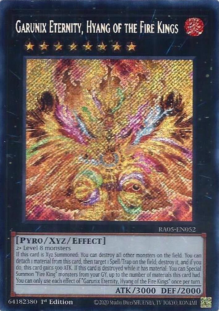 Garunix Eternity, Hyang of the Fire Kings (Secret Rare) – Rarity Collection 5 (YuGiOh)