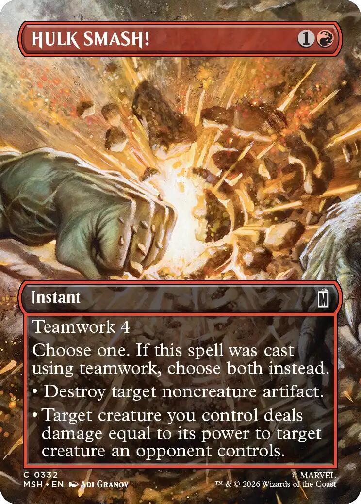 HULK SMASH! (Borderless) – Marvel Super Heroes (Magic: The Gathering)