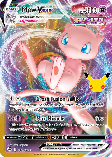 Mew VMAX - ME: 30th Celebration Classic Collection #114/264 - Holofoil - Near Mint