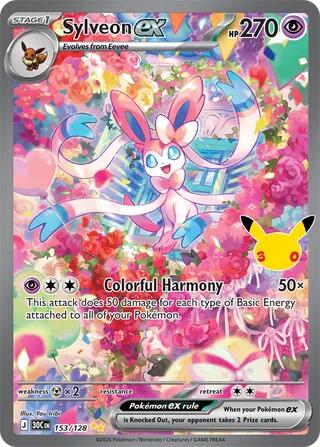 Sylveon ex SIR - 30th Celebration #153/128 - Holofoil - Near Mint