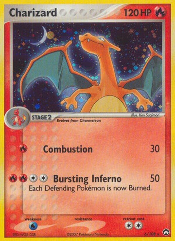Charizard - EX Power Keepers #6/108 - Reverse Holofoil - Damaged