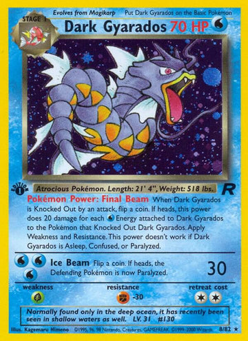 Dark Gyarados - Team Rocket #08/82 - Unlimited Holofoil - Damaged