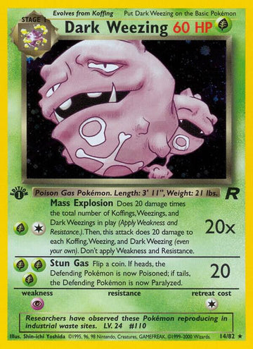 Dark Weezing - Team Rocket #14/82 - Unlimited Holofoil - Lightly Played
