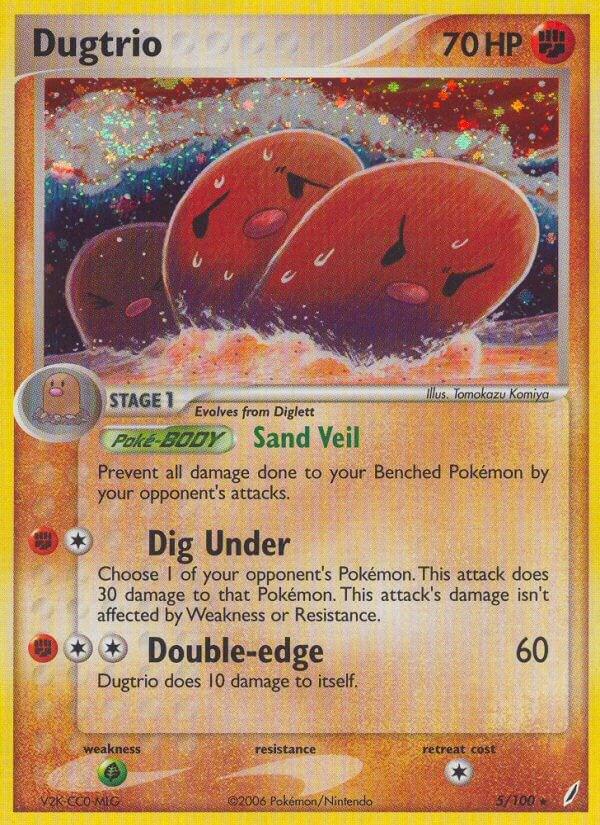 Dugtrio - EX Crystal Guardians #5/100 - Holofoil - Lightly Played