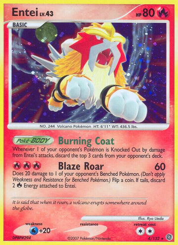 Entei - Secret Wonders #4/132 - Reverse Holofoil - Near Mint