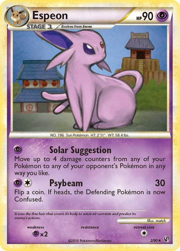 Espeon - Undaunted #2/90 - Reverse Holofoil - Lightly Played