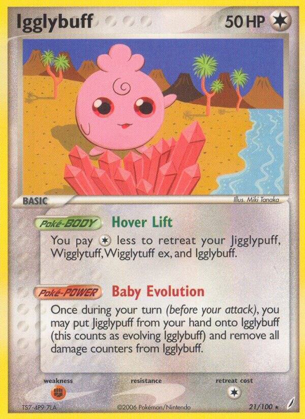 Igglybuff - EX Crystal Guardians #21/100 - Reverse Holofoil - Moderately Played