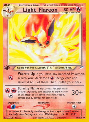 Light Flareon - Neo Destiny #046/105 - Unlimited - Lightly Played