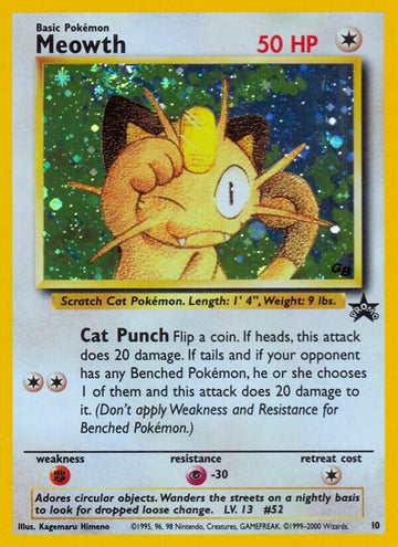 Meowth - WoTC Promo #10/53 - Holofoil - Lightly Played