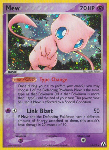 Mew - EX Legend Maker #10/92 - Holofoil - Lightly Played