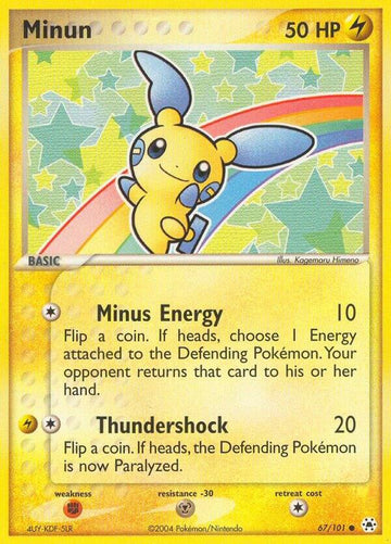 Minun - EX Hidden Legends #67/101 - Heavily Played