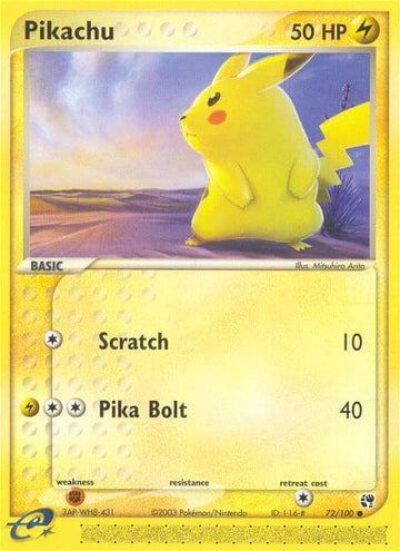 Pikachu - EX Sandstorm #72/100 - Lightly Played