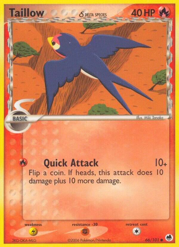 Taillow (Delta Species) - EX Dragon Frontiers #66/101 - Reverse Holofoil - Heavily Played