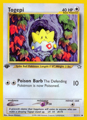 Togepi - Neo Genesis #051/111 - 1st Edition Normal - Lightly Played