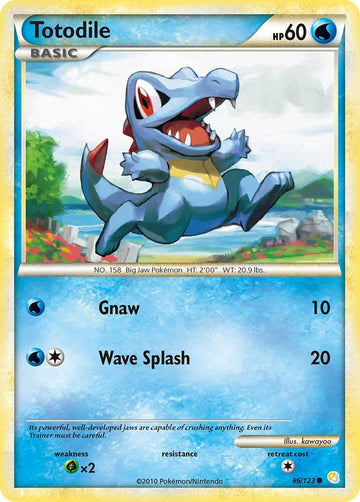 Totodile - HeartGold SoulSilver #86/123 - Reverse Holofoil - Lightly Played