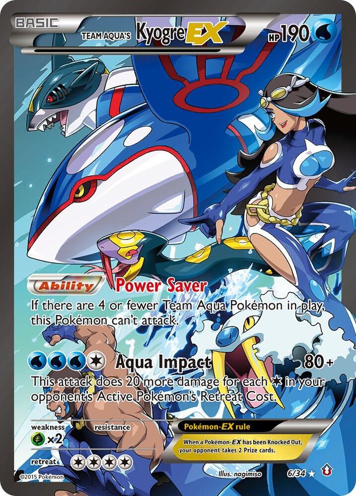 Team Aqua's Kyogre EX - Double Crisis #6/34 - Holofoil - Near Mint