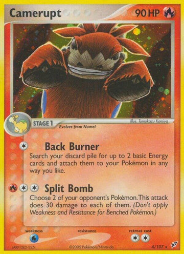 Camerupt - EX Deoxys #4/107 - Holofoil - Heavily Played